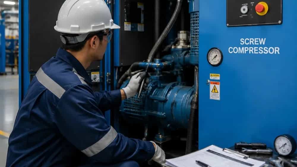 رایج‌ ترین خرابی‌ های کمپرسور اسکرو و روش‌ های تعمیر آن